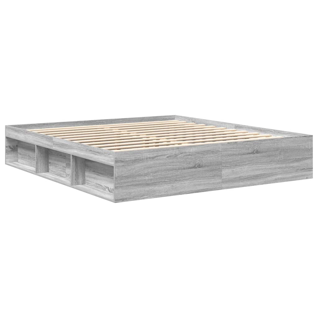 Bettgestell Grau Sonoma 200x200 cm