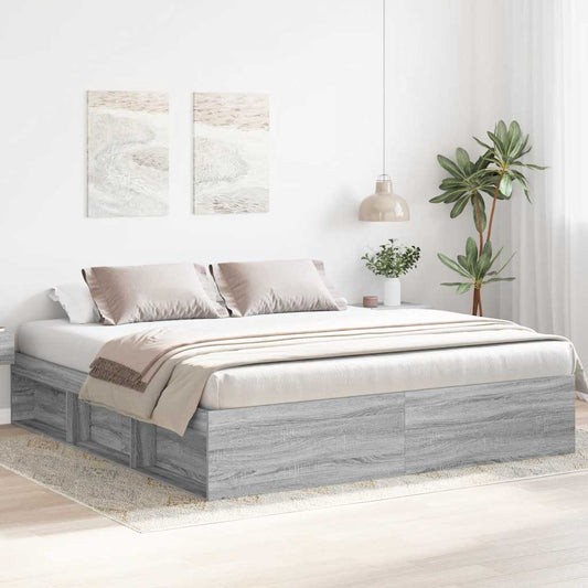 Bettgestell Grau Sonoma 200x200 cm
