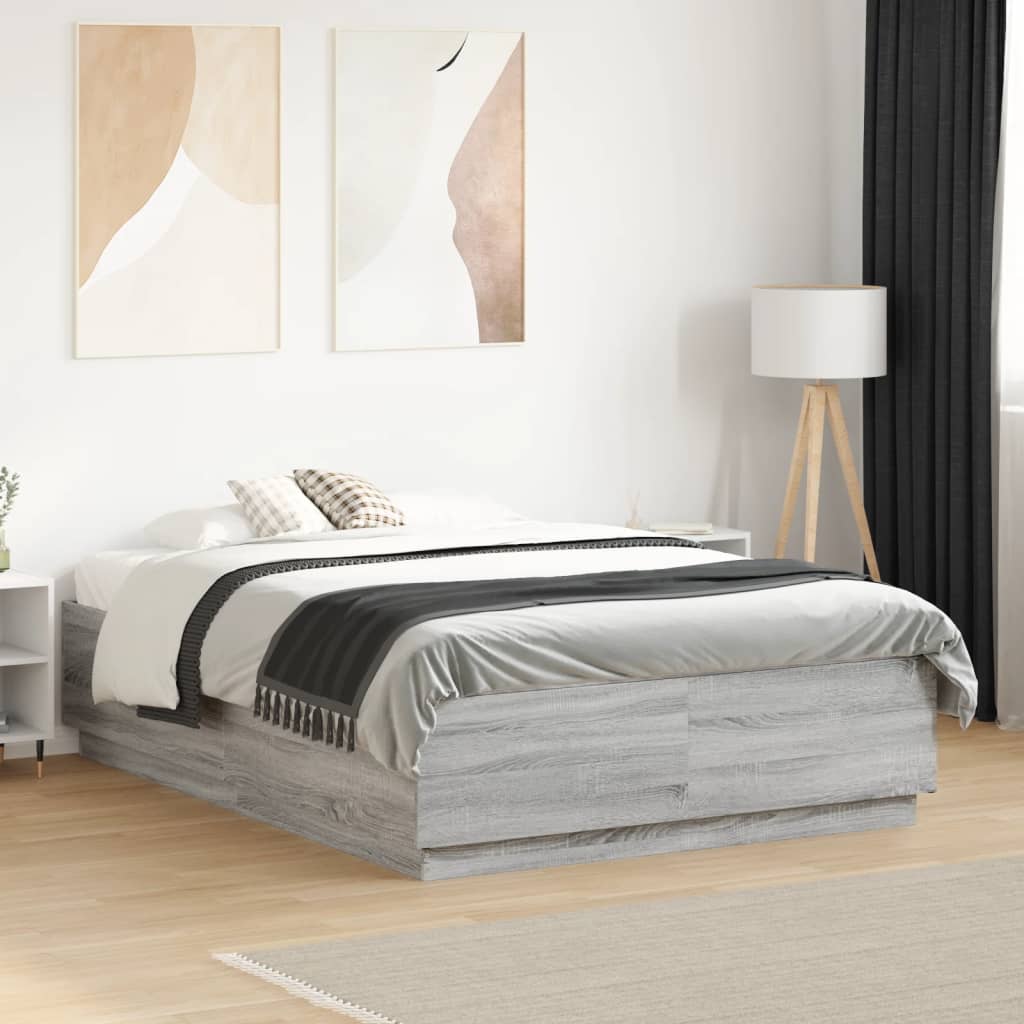 Bettgestell Grau Sonoma 140x190 cm Holzwerkstoff
