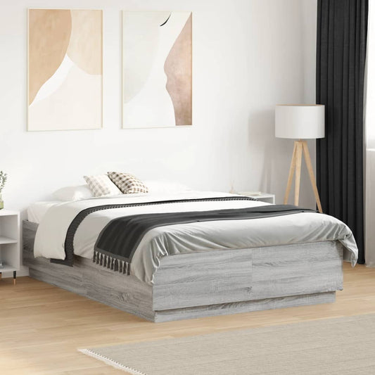 Bettgestell Grau Sonoma 140x190 cm Holzwerkstoff