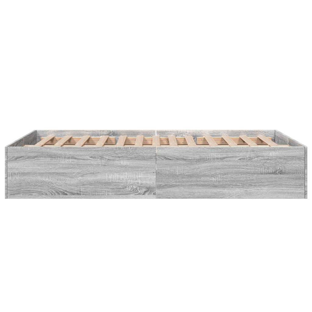 Bettgestell Grau Sonoma 135x190 cm Holzwerkstoff