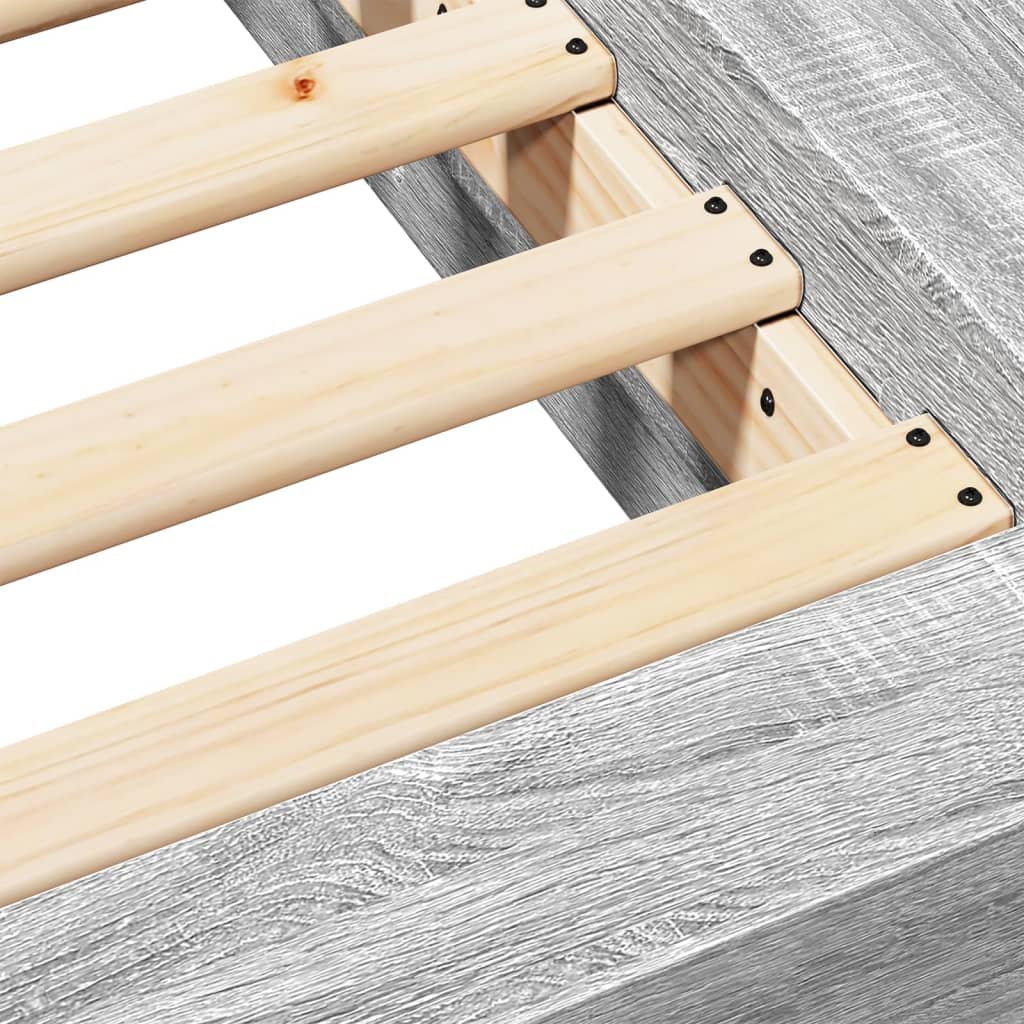 Bettgestell Grau Sonoma 150x200 cm Holzwerkstoff