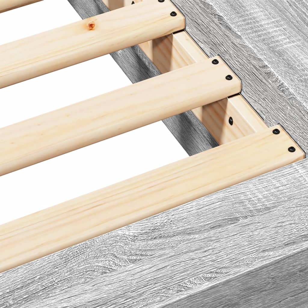 Bettgestell Grau Sonoma 75x190 cm Holzwerkstoff