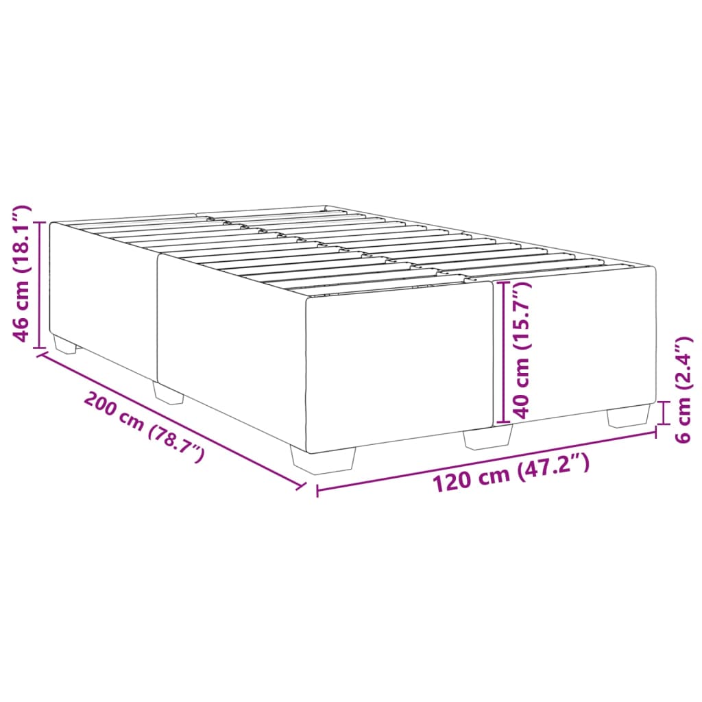 Bettgestell Grau 120x200 cm Kunstleder