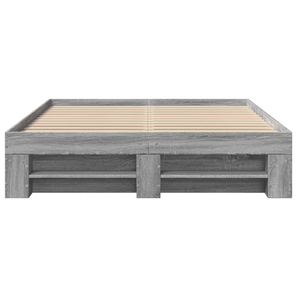 Bettgestell Grau Sonoma 120x200 cm Holzwerkstoff