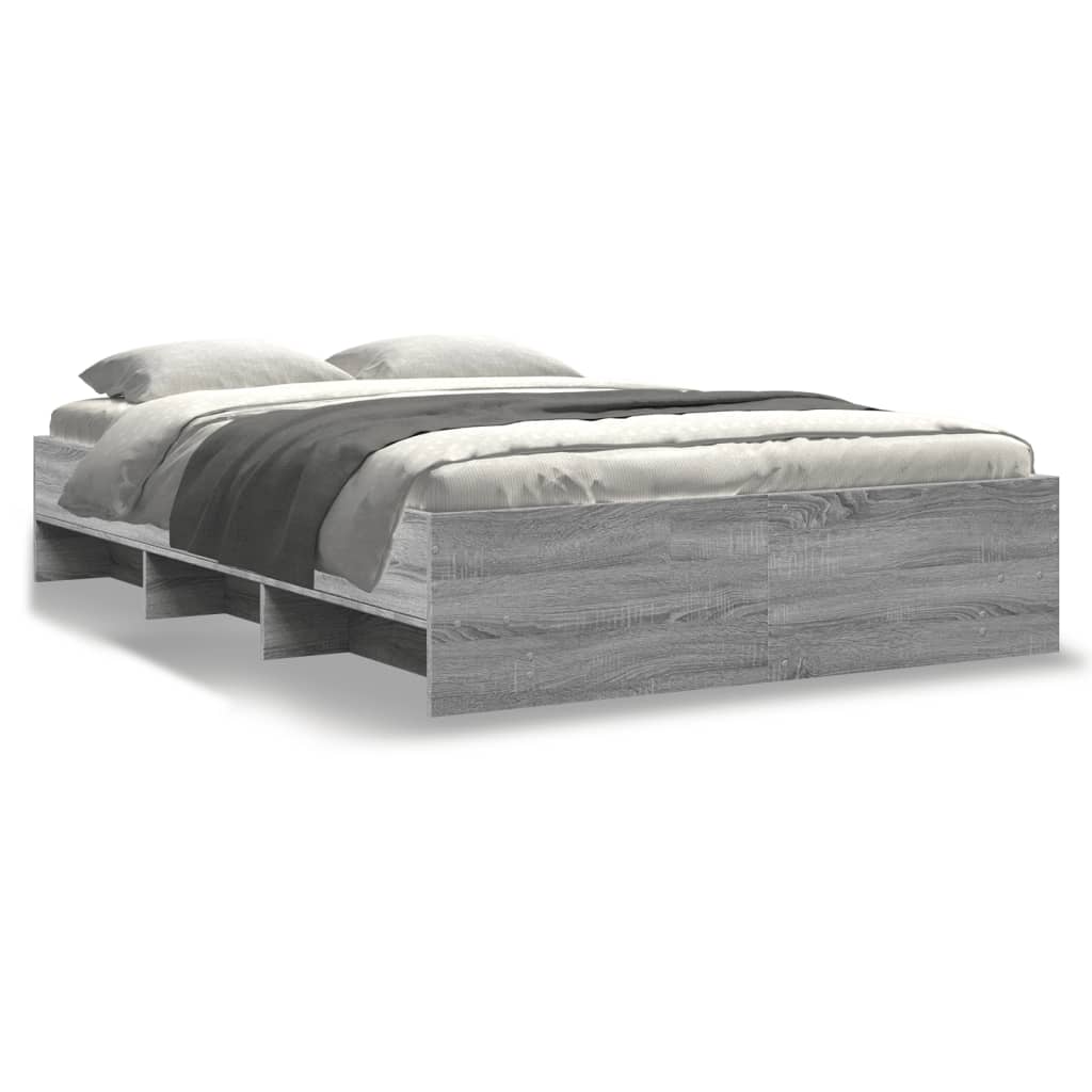 Bettgestell Grau Sonoma 140x190 cm Holzwerkstoff