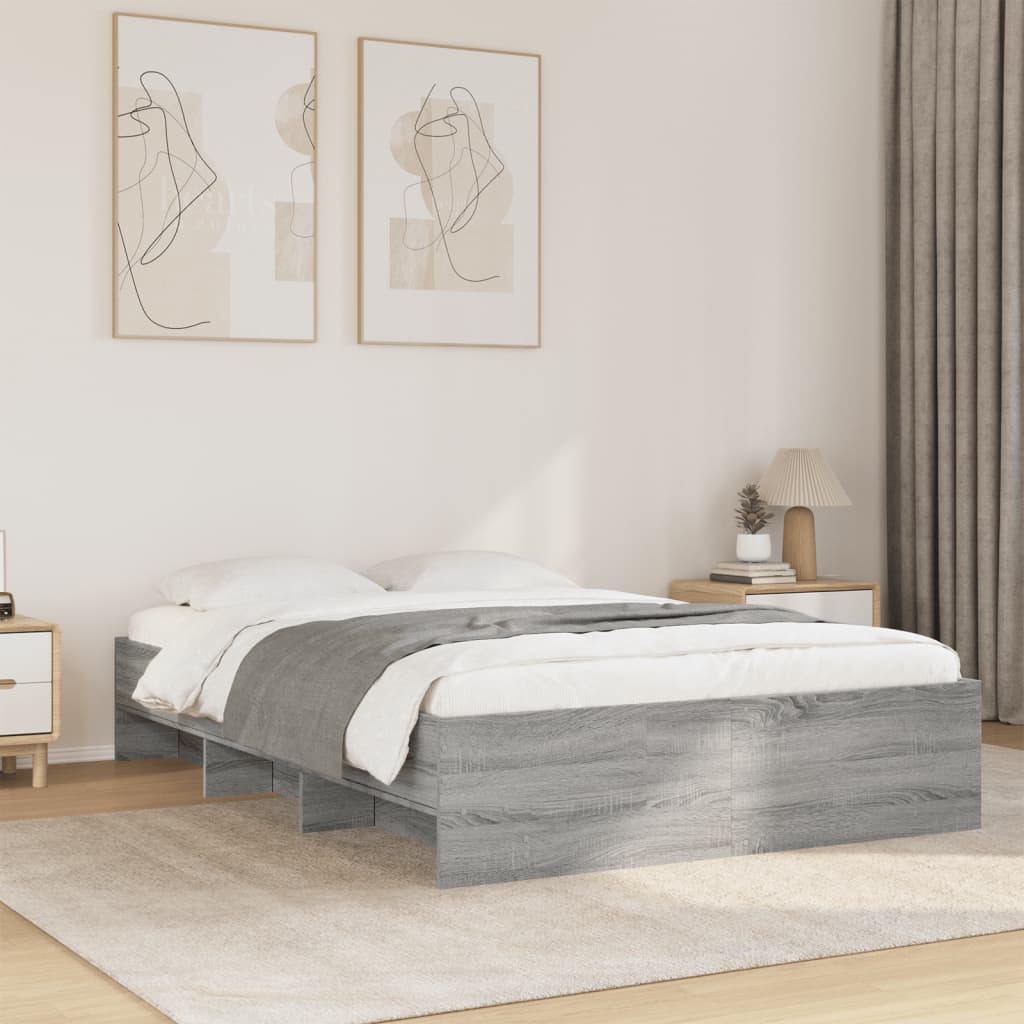 Bettgestell Grau Sonoma 140x190 cm Holzwerkstoff