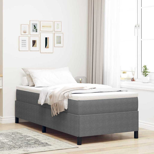 Bettgestell Hellgrau 90 x 190 cm Cordstoff