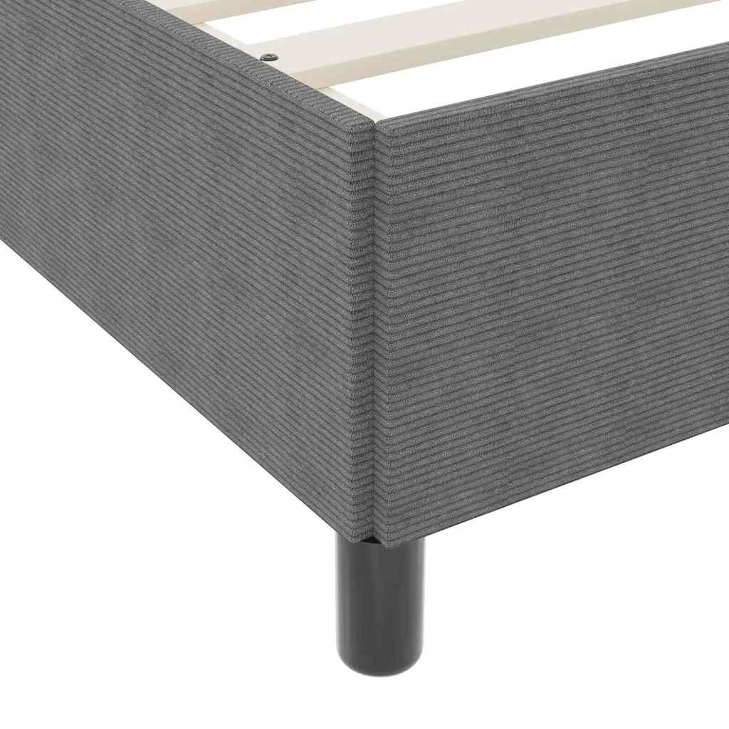 Bettgestell Hellgrau 90 x 200 cm Cordstoff