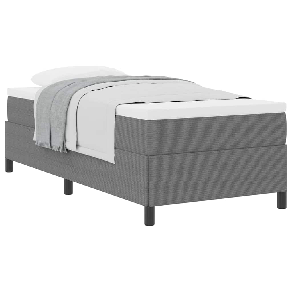 Bettgestell Hellgrau 90 x 200 cm Cordstoff