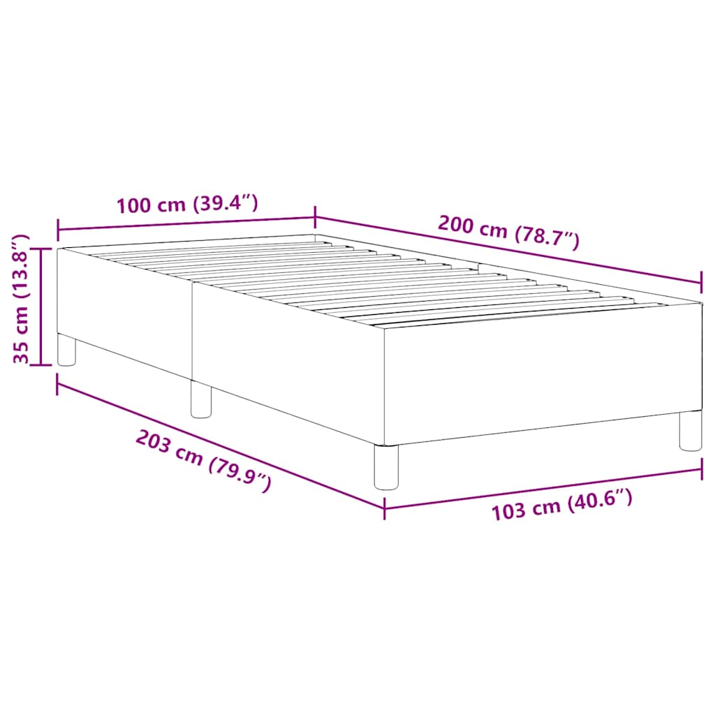 Bettgestell Hellgrau 100 x 200 cm Cordstoff