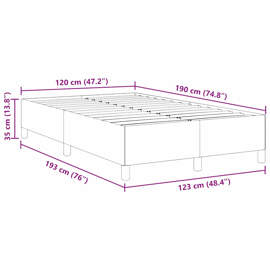 Bettgestell Hellgrau 120 x 190 cm Cordstoff