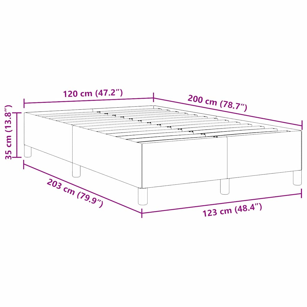 Bettgestell Hellgrau 120 x 200 cm Cordstoff