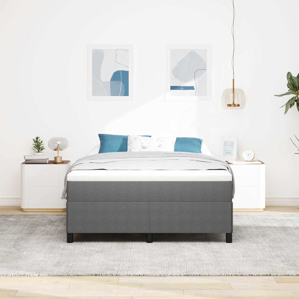 Bettgestell Hellgrau 140 x 190 cm Cordstoff