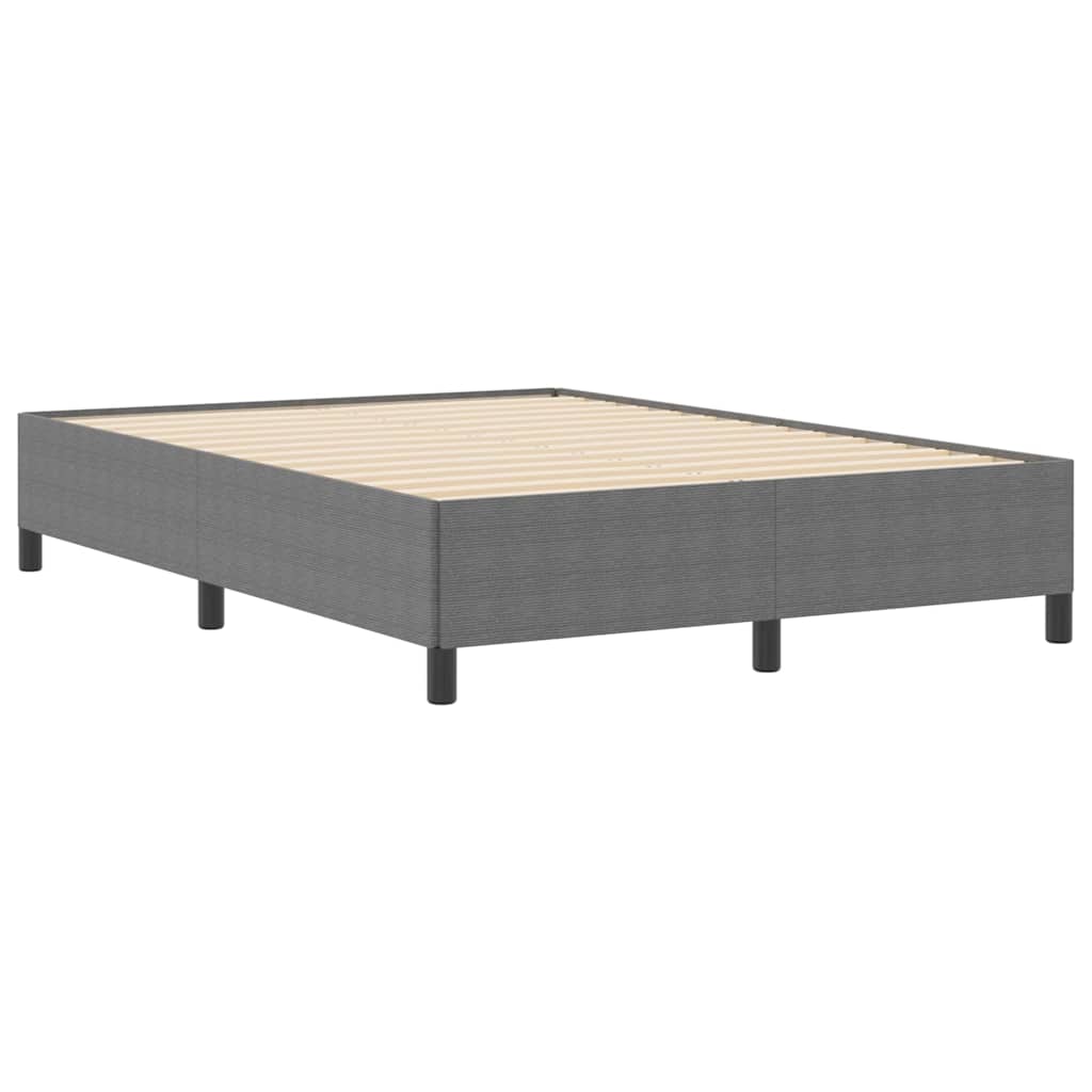 Bettgestell Hellgrau 140 x 190 cm Cordstoff