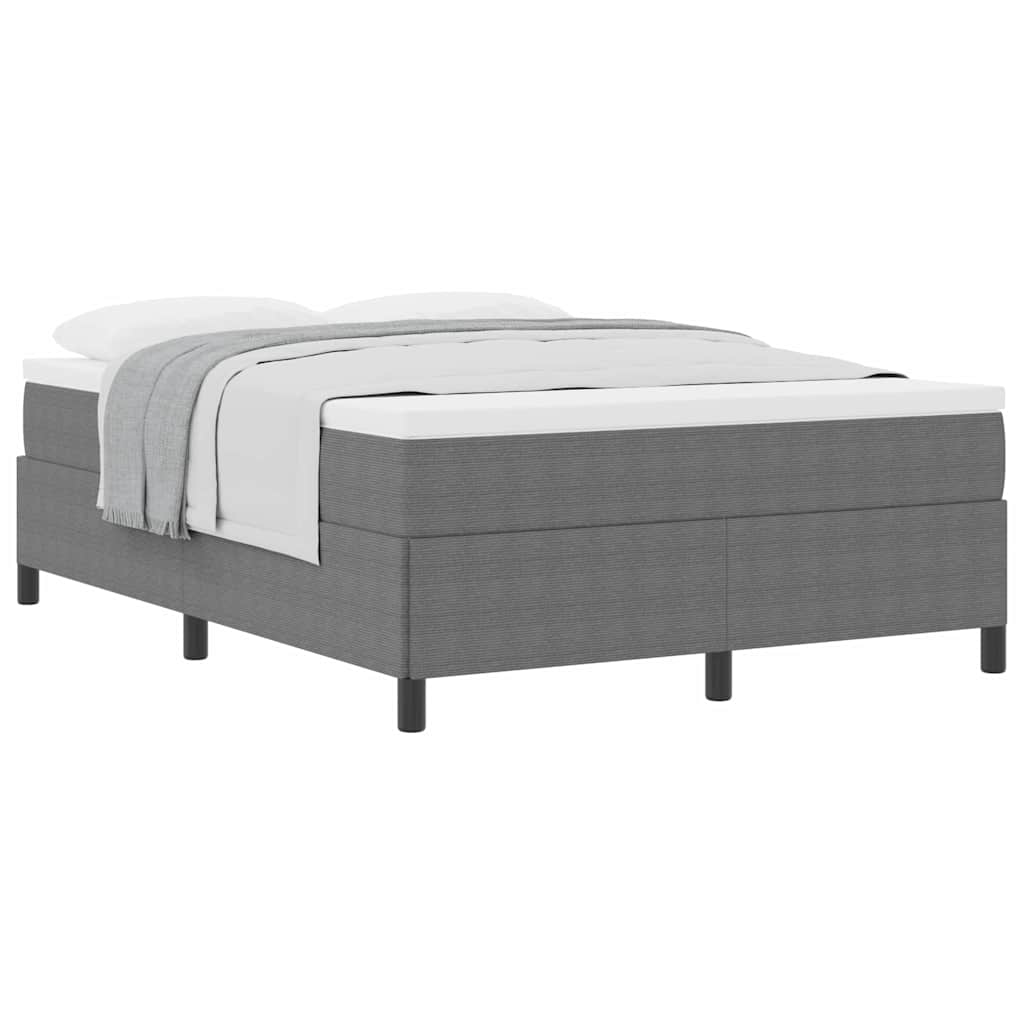 Bettgestell Hellgrau 140 x 190 cm Cordstoff