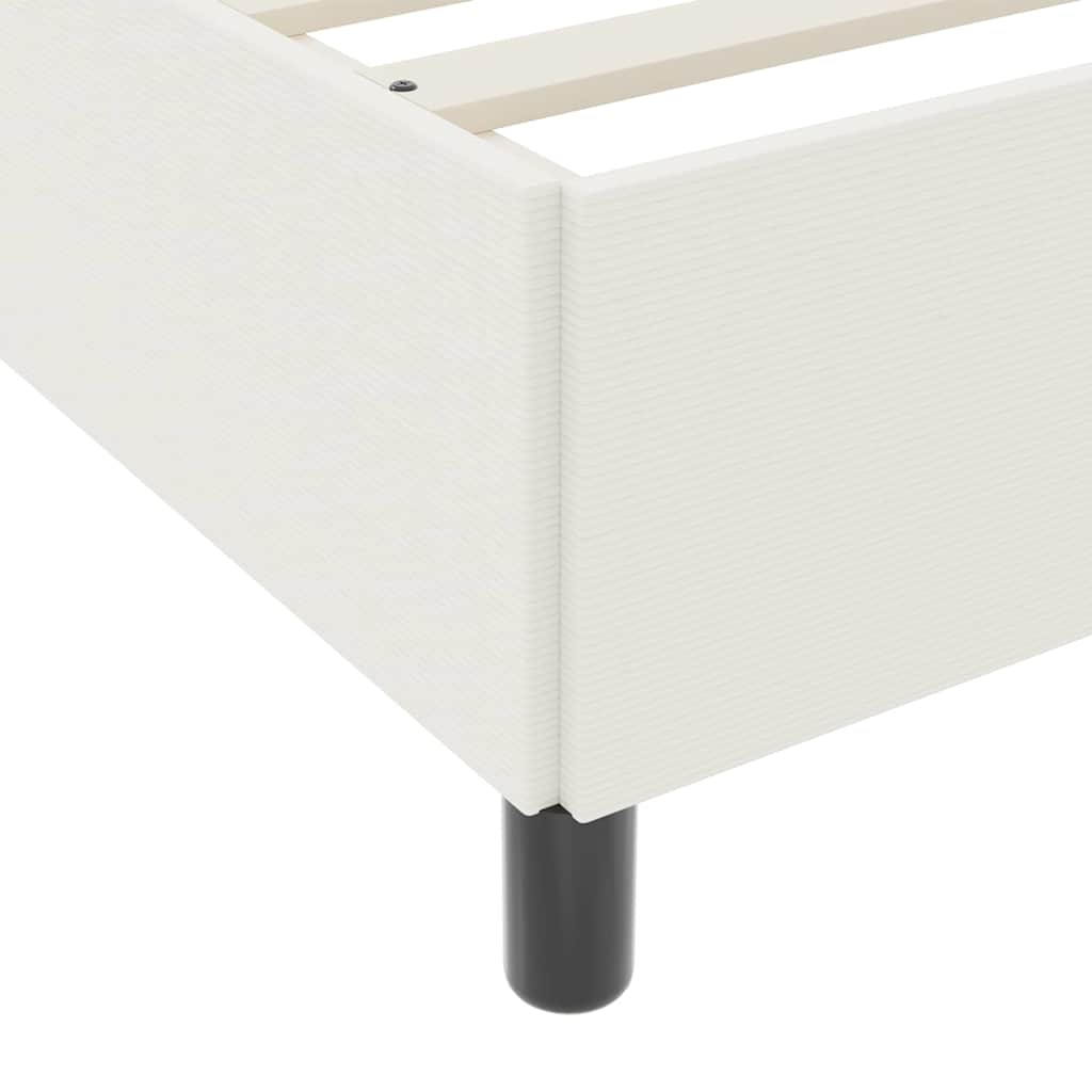 Bettgestell Creme 140 x 190 cm Cordstoff