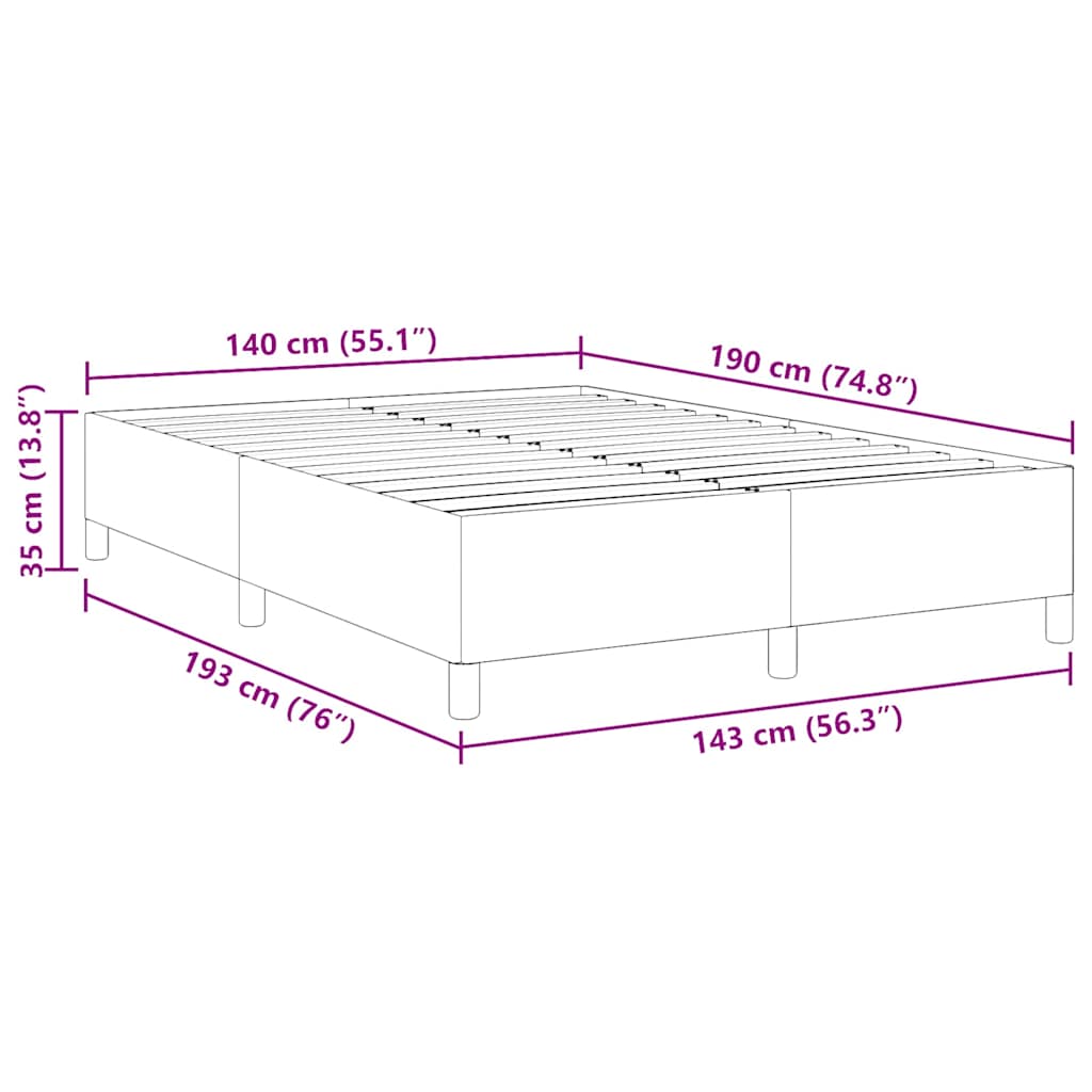 Bettgestell Grau-Grün 140 x 190 cm Cordstoff
