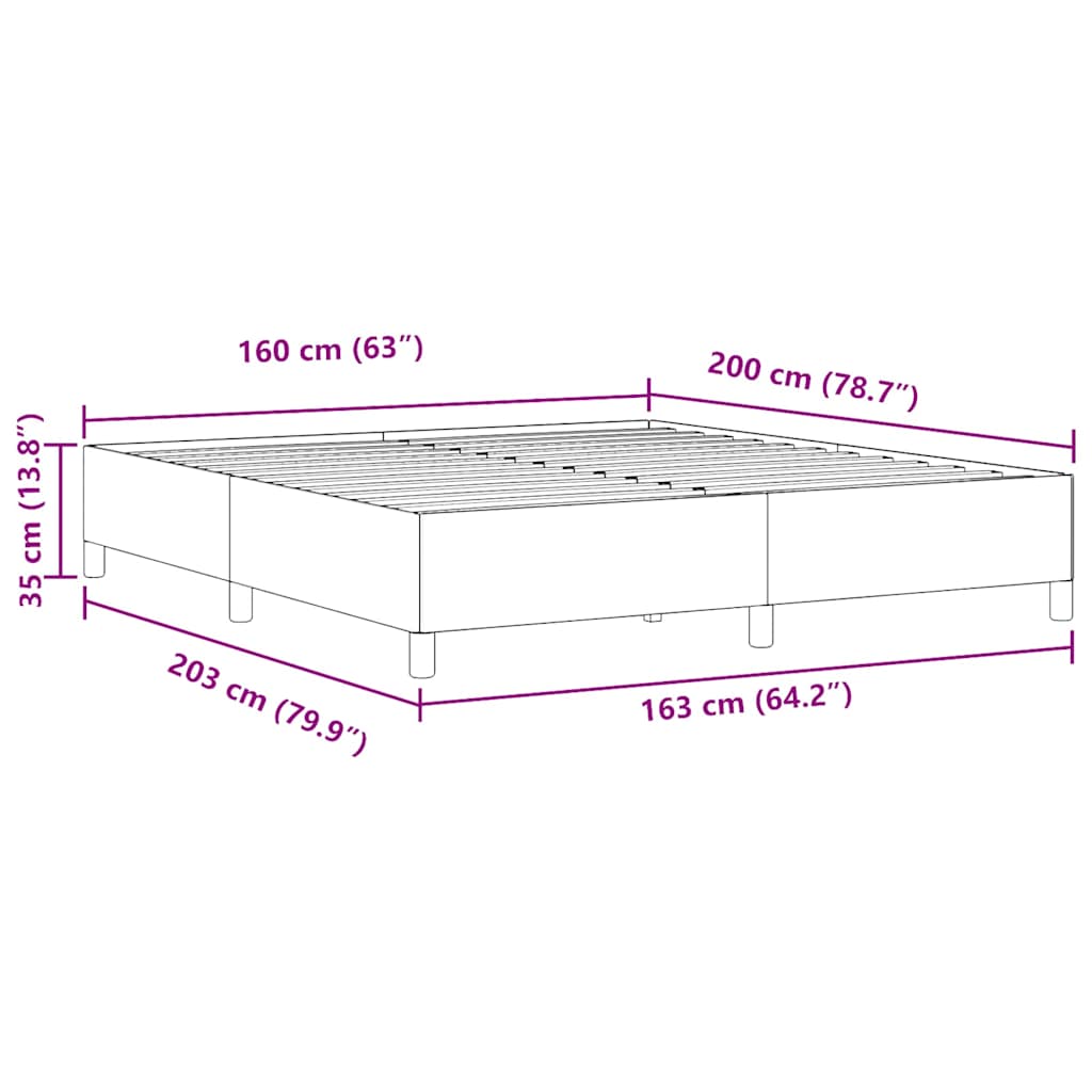 Bettgestell Hellgrau 160 x 200 cm Cordstoff