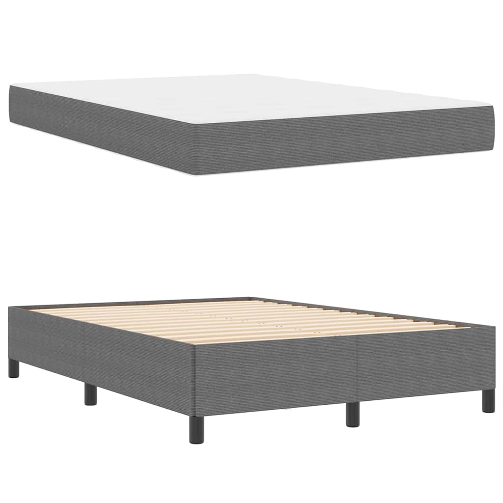 Bettgestell Hellgrau 140 x 200 cm Cordstoff