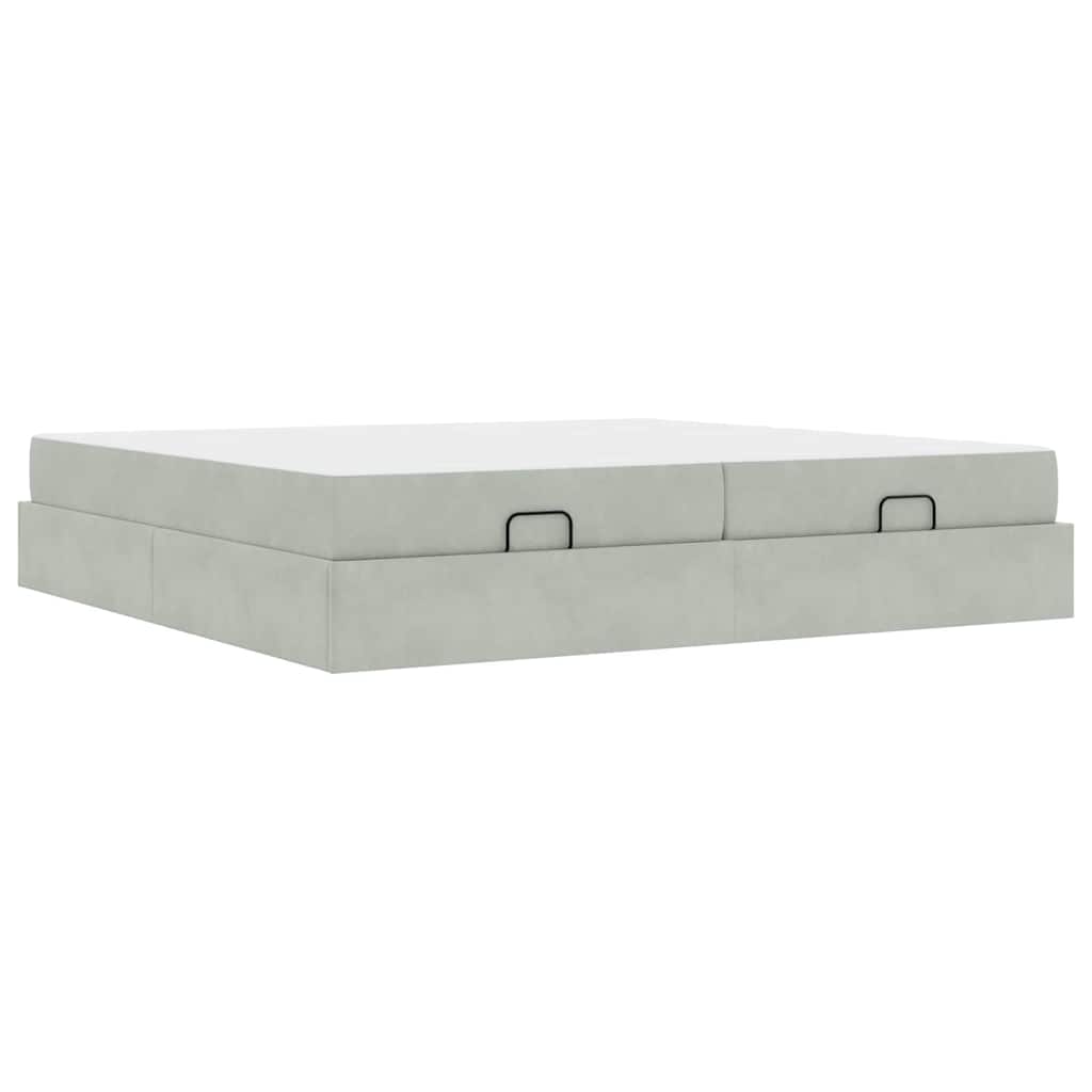 Bettgestell Hellgrau 200 x 200 cm Samt
