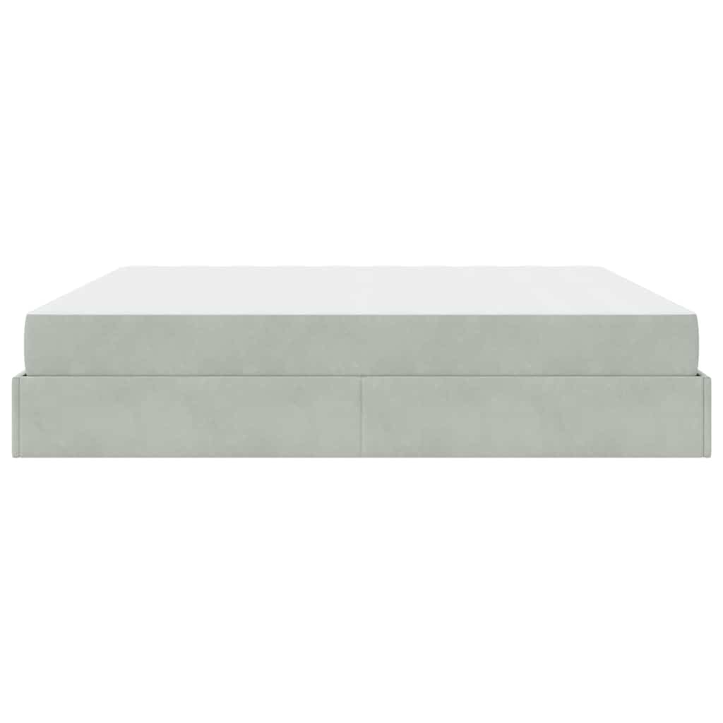Bettgestell Hellgrau 200 x 200 cm Samt