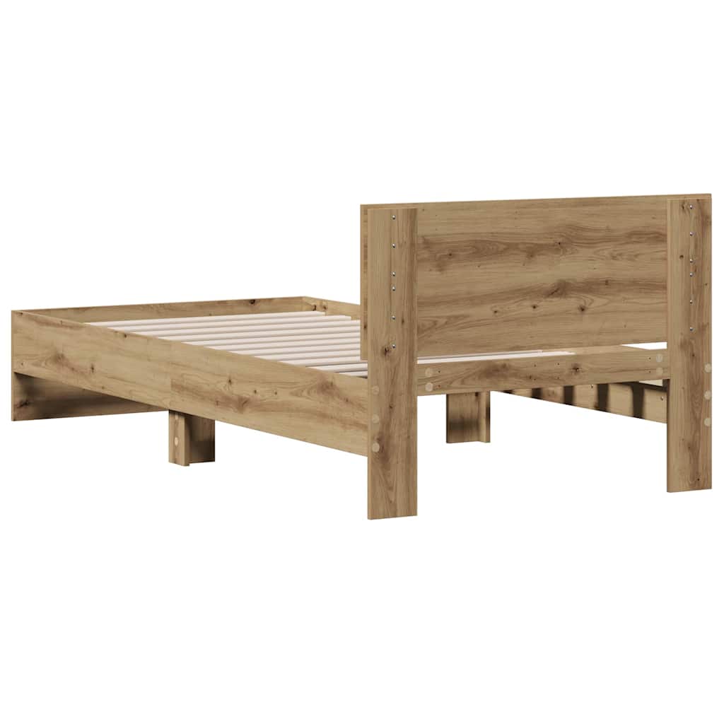 Bettgestell Eiche handwerklich 90 x 200 cm Holzwerkstoff