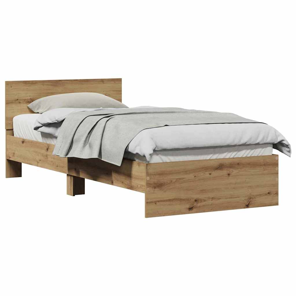Bettgestell Eiche handwerklich 90 x 190 cm Holzwerkstoff