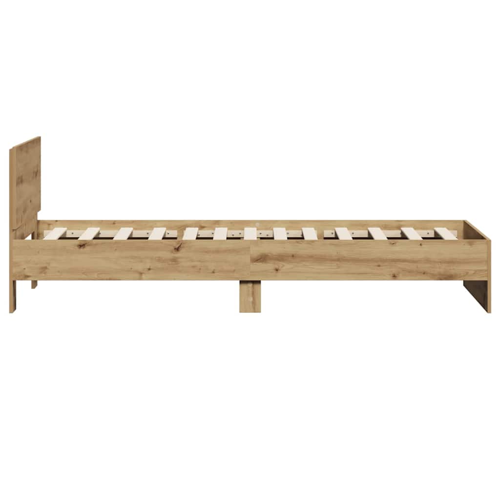 Bettgestell Eiche handwerklich 90 x 190 cm Holzwerkstoff