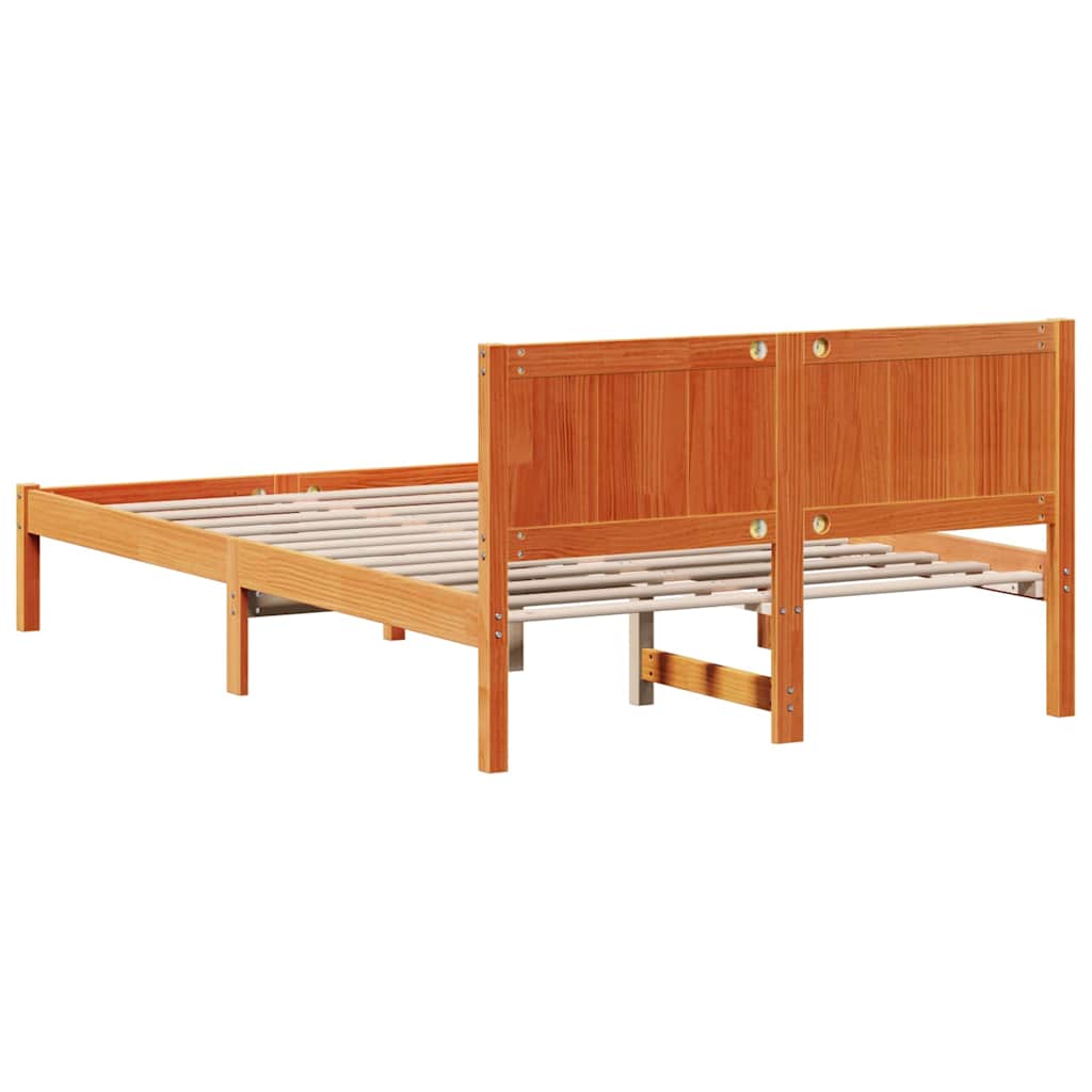 Bettgestell Braun 120 x 190 cm Massivholz Kiefer