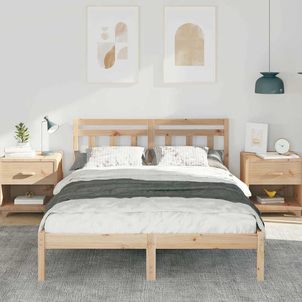 Bettgestell Braun Massivholz Kiefer