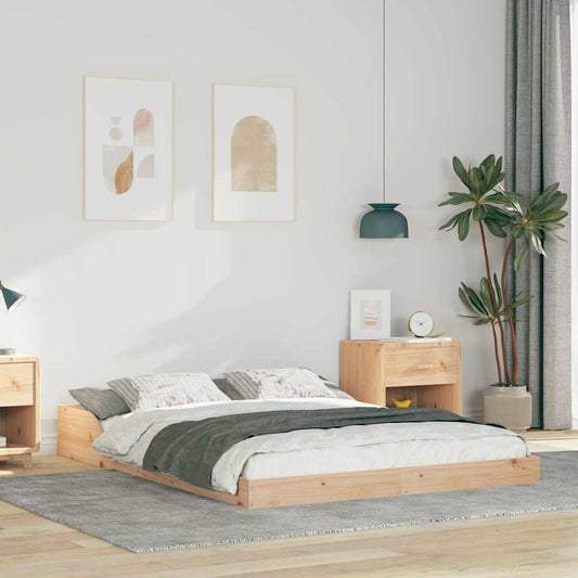 Bettgestell Braun 120 x 200 cm Massivholz Kiefer