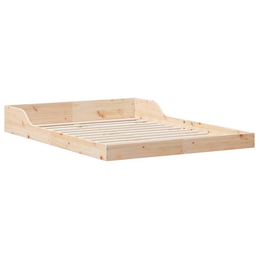Bettgestell Braun 120 x 190 cm Massivholz Kiefer