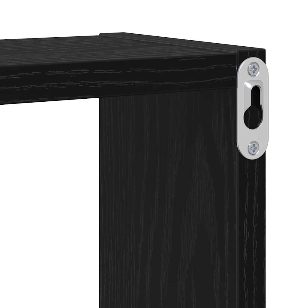 Wandwürfel Schwarz Eichen-Optik 96 x 12 x 64 cm Holzwerkstoff