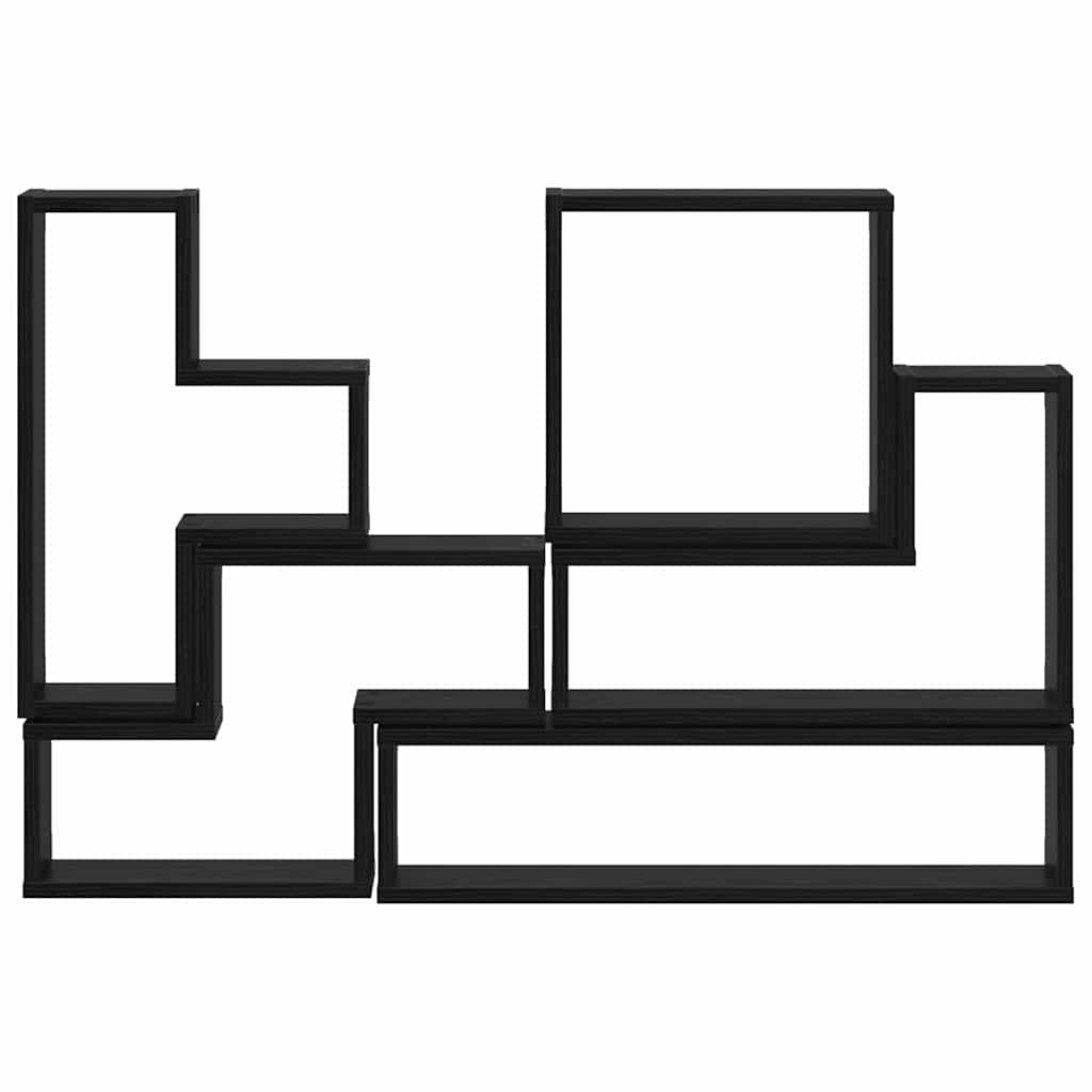 Wandwürfel Schwarz Eichen-Optik 96 x 12 x 64 cm Holzwerkstoff
