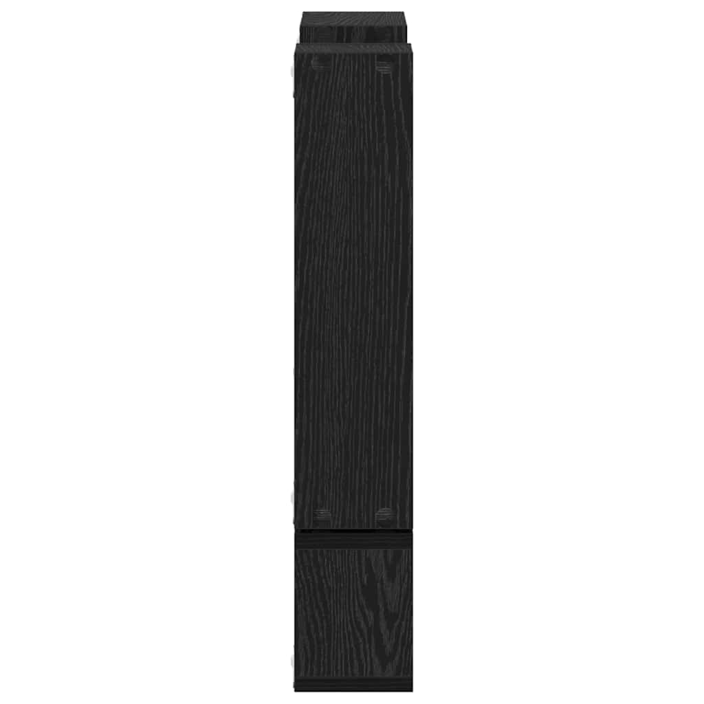Wandwürfel Schwarz Eichen-Optik 96 x 12 x 64 cm Holzwerkstoff