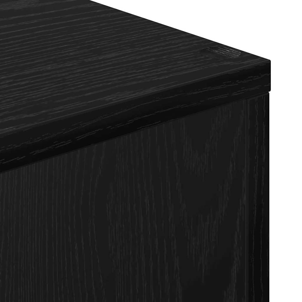 Bücherregal Schwarz Eichen-Optik 69,5 x 29 x 137,5 cm